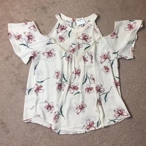 Cream Peek a Boo Shoulder Top